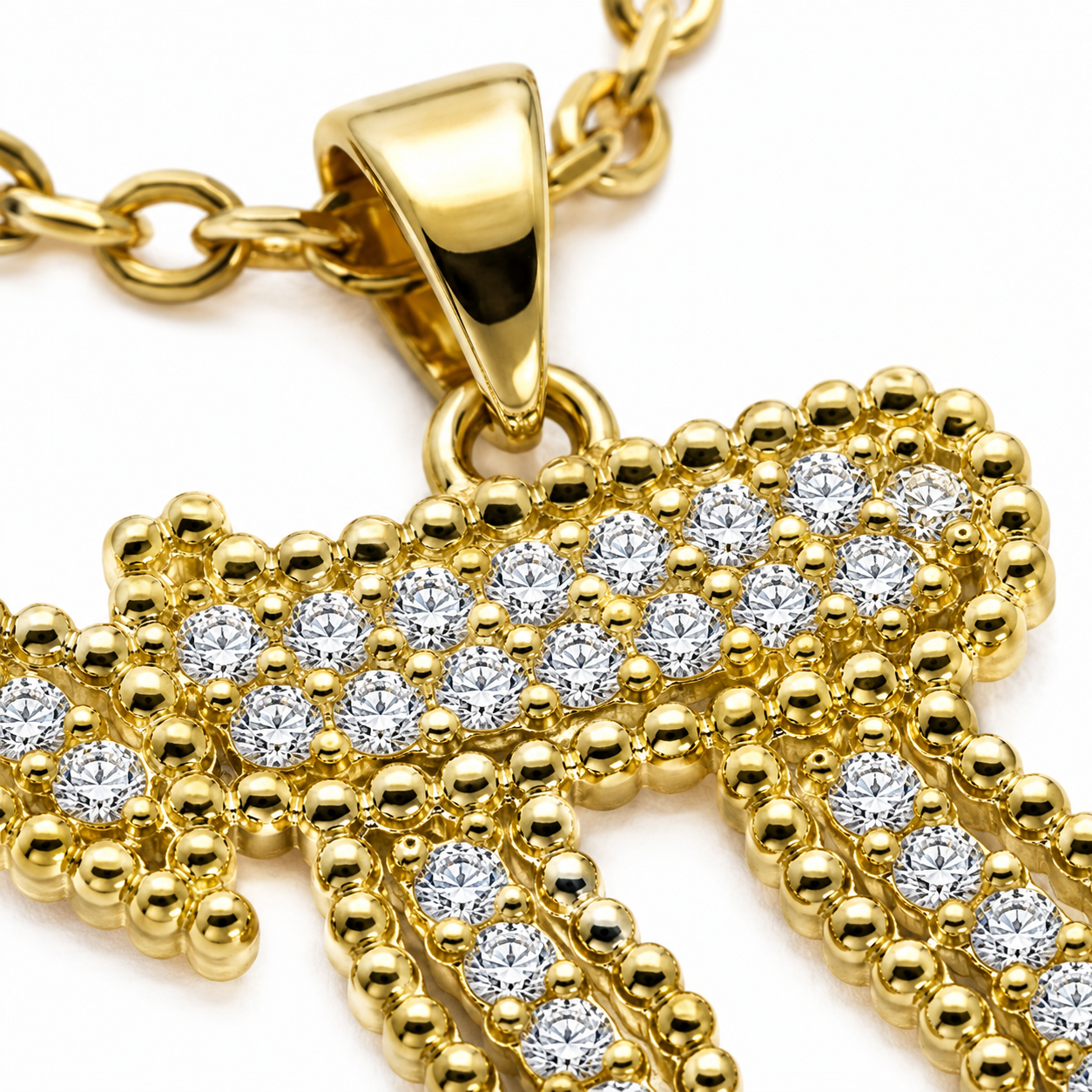 Perlée Chai Necklace - Pavé