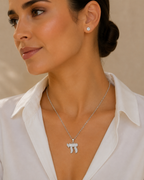 Perlée Chai Necklace - Pavé