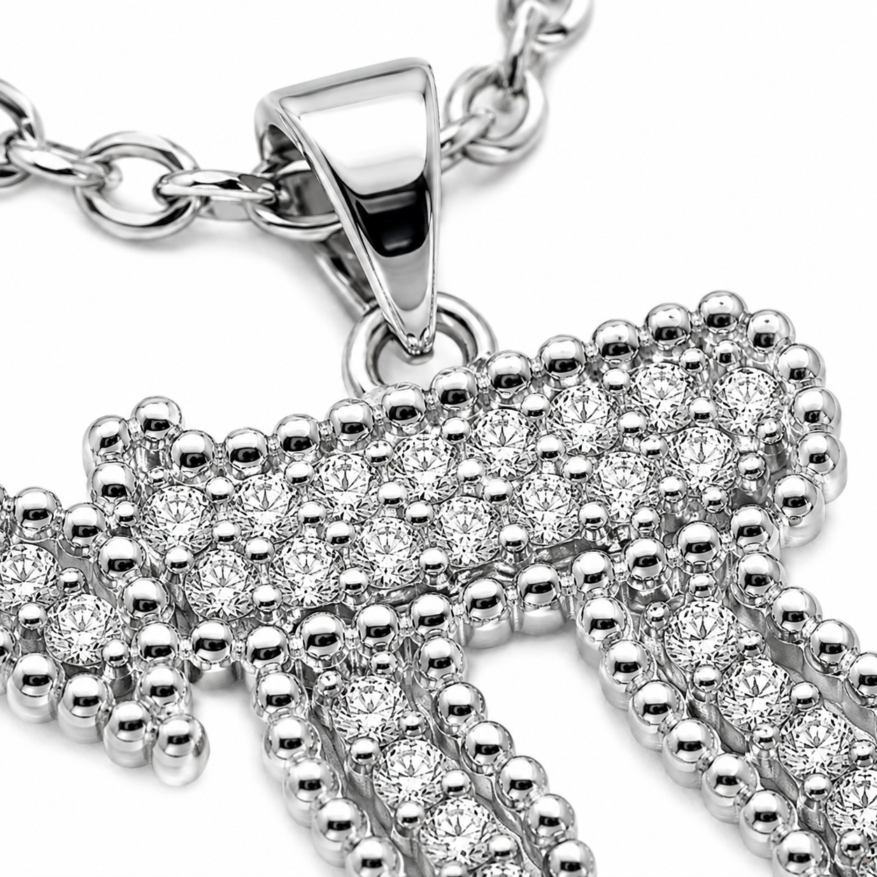 Perlée Chai Necklace - Pavé