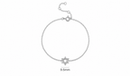 Silver tone Petite Magen David Bracelet showing the 9.5 mm charm diameter.